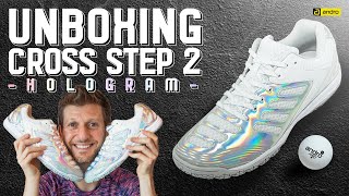 Unboxing Sepatu Tenis Meja Andro Cross Step 2 Hologram Adam Bobrow Limited Edition tenismeja [upl. by Leay256]