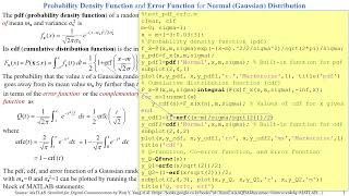 pdf cdf Qfunction Error function erf [upl. by Pandora]