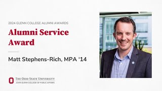 2024 Alumni Service Award Matt Stephens [upl. by Releehw746]