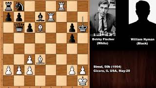 Kings Gambit Bobby Fischer vs William A Nyman 1964 [upl. by Jacques]