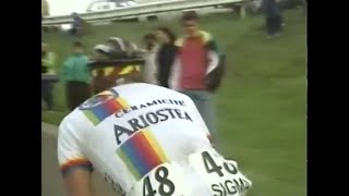 1991 Liege Bastogne Liege with Phil Liggett [upl. by Eeralih]