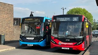 Full journeyLondon bus route 397 Debden to Crooked Billet Sainsbury’s [upl. by Nuli686]