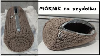 PIÓRNIK okrągły pojemnik na szydełku KosmetyczkaEtuiwzór jak zrobić piórnik Crochet Pencil Case [upl. by Ahsitra]