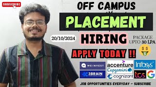 PlacementsJob Opportunities for Freshers at MNCs Infosys Google amp Startups 30LPA🤑20102024 [upl. by Attenweiler246]