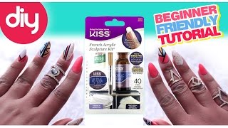 DIY Kiss Acrylic Nail Kit Pointy Nails Tutorial [upl. by Anett117]