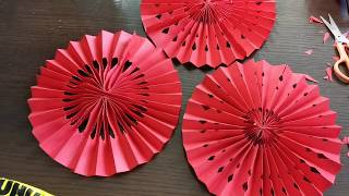 Origami Fan Lantern  DIY Chinese New Year Decoration wedding decoration idea  新年婚礼装饰 折纸 手工剪纸 [upl. by Anoiek403]