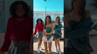 guess our heights😱 in the comments shorts bellaluu tiktokdance tiktok preppy outfitcheck [upl. by Farmer]