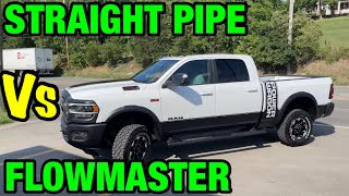 RAM 2500 POWERWAGON 64L HEMI V8 STRAIGHT PIPE Vs FLOWMASTER OUTLAW [upl. by Aromas]