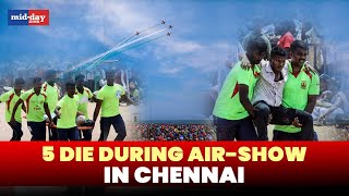 Chennai AirShow Tragedy Family members grieve as 5 people die during IAF Airshow Mayor responds [upl. by Carrel129]