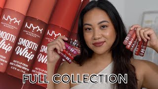 NEW NYX SMOOTH WHIP MATTE LIP CREAMS  FULL COLLECTION SWATCH  FIRST IMPRESSION [upl. by Kus]