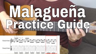 Malagueña  Guitar Practice Guide [upl. by Cadel330]