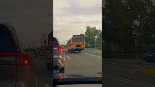 ¡Increíble Autos detenidos por un bus escolar  shortsvideo shorts [upl. by Neelsaj727]