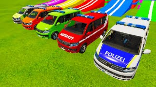 TRANSPORTING DACIA VOLSKWAGEN FORD BMW POLICE CARS WITH TRUCKS Farming Simulator 22 555 [upl. by Heydon]