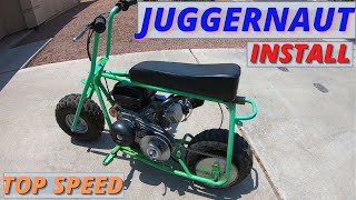 Doodlebug minibike gets a Juggernaut super 30 series drivertorque converterTillotson 212 [upl. by Ely475]