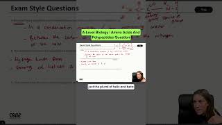 ALevel Biology  Amino Acids And Polypeptides Question [upl. by Linet]