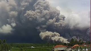 Dec 4 Dramatic Timelapse of Eruption at Semeru Volcano [upl. by Enelegna473]