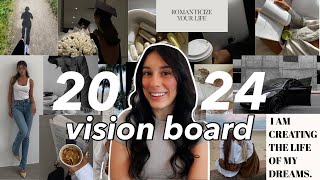 MY 2024 VISION BOARD  how to make a vision board [upl. by Orenid]