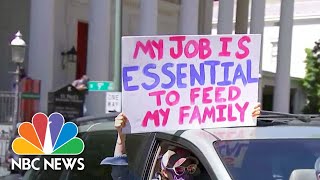 New Protests Emerge Over StayAtHome Orders  NBC Nightly News [upl. by Anuhsal723]