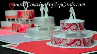 Wedding Cake Pop Up Card [upl. by Nunnery]