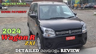 Maruti Suzuki Wagon R Zxi 2024 Black Malayalam Review l 2024 Suzuki Wagon R Zxi 12 LTR Review [upl. by Byrdie]