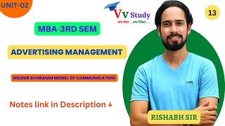 wilbur schramm model of communication  advertising management  unit 2  3rd SEM  MBA VvStudy [upl. by Tolmann]