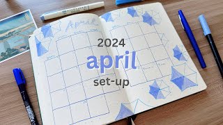 April 2024 Bullet Journal Setup ☔️ rain theme plan with me☔️ [upl. by Bishop]