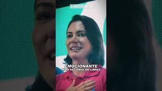 Michelle Bolsonaro chora ao cantar Hino Nacional [upl. by Eissat]