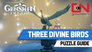 Three Divine Birds Locations Genshin Impact  How to Reach Qingyun Peak Puzzle Guide [upl. by Gussie]