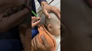 Best baby HeadShave video Baby razor blades HeadShave 🥵 [upl. by Masera]