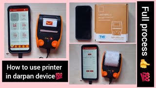 How to connect thermal printer in darpan device 💯🔥darpan device se printer kese connect karen💥💯 [upl. by Anelim737]