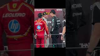 Brad Pitt casually speaking with Leclerc and Russell post race at Abu Dhabi 2024 bradpitt [upl. by Cyler]