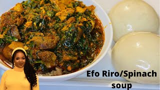 how to prepare Nigerian efo rirobest efo riro recipe spinach food [upl. by Ydnarb]