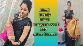 latest trendy bridal maggam work and saree tassels new designs [upl. by Aynnat643]