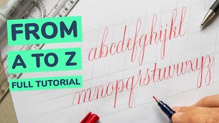 Calligraphy Alphabet For Beginners  a to z With Brush Pen Tutorial [upl. by Araihc]