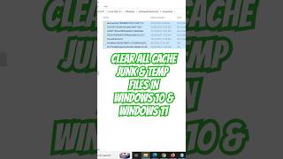 Clear cache Junk and Temp files in Windows 10 amp Windows 11 windowsupdate microsoft technology [upl. by Salohci]