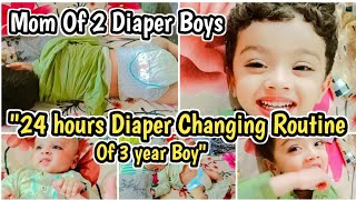 24 hours with my kidsHow to Change Diaper 3 year BoyDiaper Changing Routine Mom Of 2viral video [upl. by Anev]