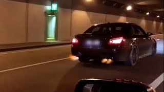 BMW M5 E60 V10 Supercharger 360kmh Autobahn amp Tunnel SOUND [upl. by Pelagi]