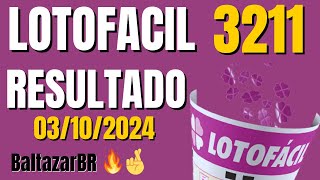 🍀 Lotofácil 3211 Resultado Lotofácil de hoje 3211 concurso 0310 [upl. by Malsi]