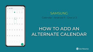 How to Add an Alternate calendar  Samsung Calendar Android 11  One UI 3 [upl. by Pytlik]