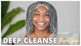 Natural Hair Cleansing Routine Using A Clay Mask After Box Braids [upl. by Brelje711]