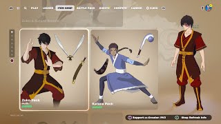 NEW AVATAR ZUKO KATARA AND TOPH BUNDLES ARE HERE Fortnite Item Shop Right Now April 9th 2024 [upl. by Early]