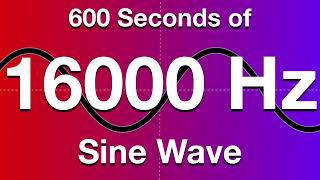 16000Hz 16kHz Sine Wave Test Tone  600 Seconds 10 Minutes [upl. by Ettesyl]