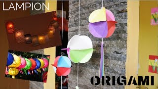 Cara membuat lampion dari kertas origami prakarya TK SD [upl. by Enymzaj]