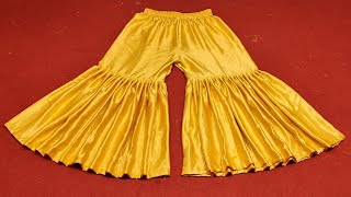 नए लोग शुरू से सीखें GhararaSharara Cutting And Stitching Gharara Pants DIY Sharara Pants Making [upl. by Weil]