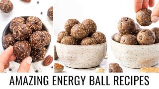 3 MUST TRY Energy Ball Recipes  HEALTHY VEGAN SNACKS [upl. by Standish]