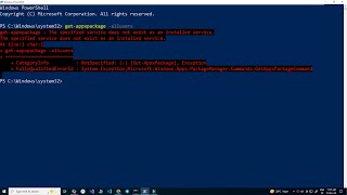 AddAppxPackage The specified service does not exist as an installed service  Windows Powershell [upl. by Siul]