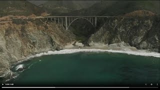 Drone view of Bixby creek bridge located along the central California coastline quotMust Watchquot [upl. by Elfie]