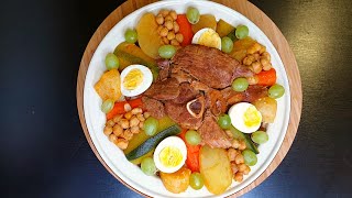 COUSCOUS TRADITIONNEL ALGÉRIEN À LA VIANDE D AGNEAU ET AUX LEGUMES [upl. by Nothgiel]