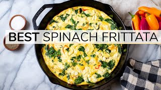 SPINACH FRITTATA  easy healthy recipe [upl. by Kinom]