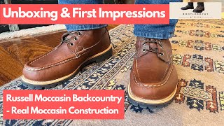 Unboxing amp First Impressions of Russell Moccasins Backcountry Boots [upl. by Analat727]